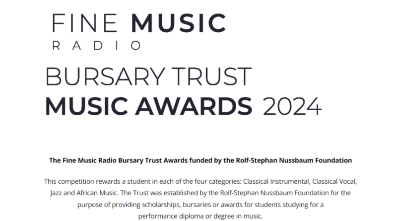 The Fine Music Radio Bursary Trust Awards funded by the Rolf-Stephan Nussbaum Foundation
